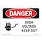 Signmission Safety Sign, OSHA Danger, 10" Height, 14" Width, High Voltage Keep Out, Landscape OS-DS-D-1014-L-2229 - alternate 1